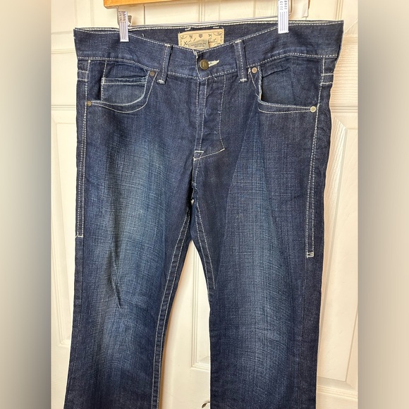 36” Waist WILLIAM RAST Billy Flare Denim Jeans Dark Wash Mid Rise Men’s Tag 32 - Picture 3 of 11